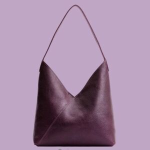 EUC Portland Leather Large Naomi Plum Purple Leather Hobo Shoulder Bag Purse